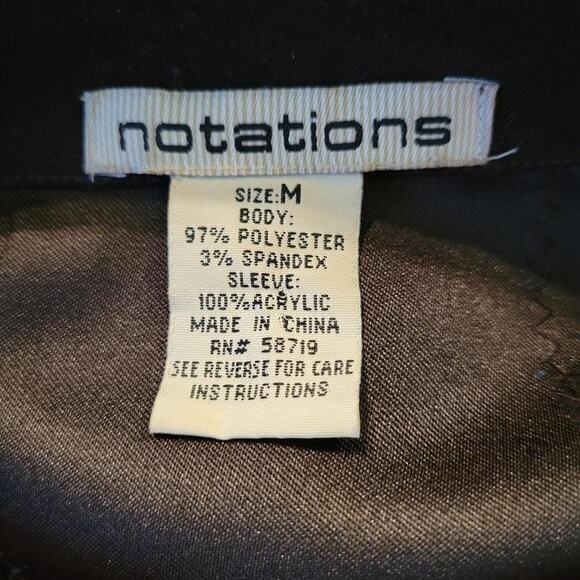 VTG Notations Brown Faux Suede Jacket Shacket Rib Knit Sleeve Medium Western - Picture 4 of 5